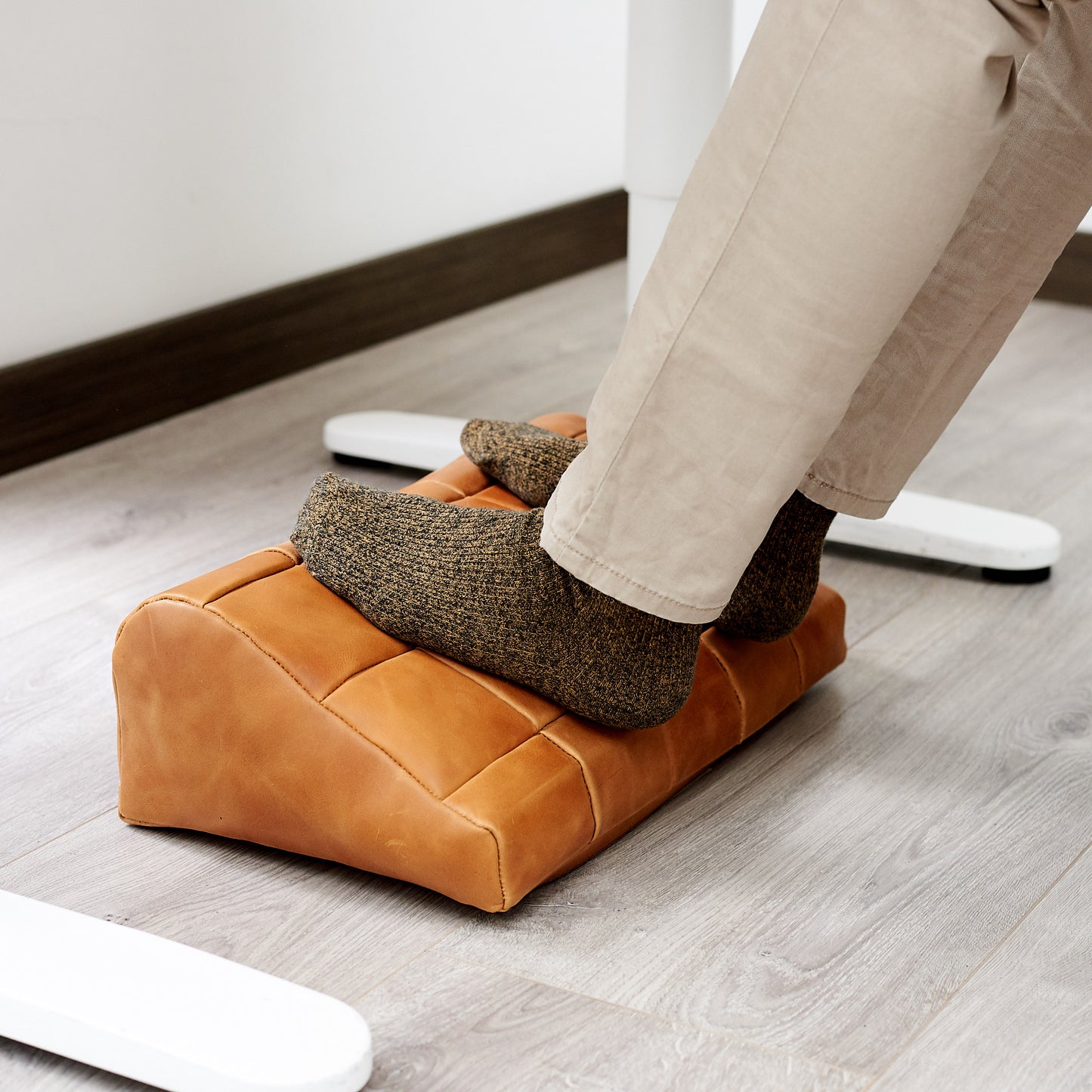 Cover. Leather Desk Footrest Cover Tan by Modoun Home Decor