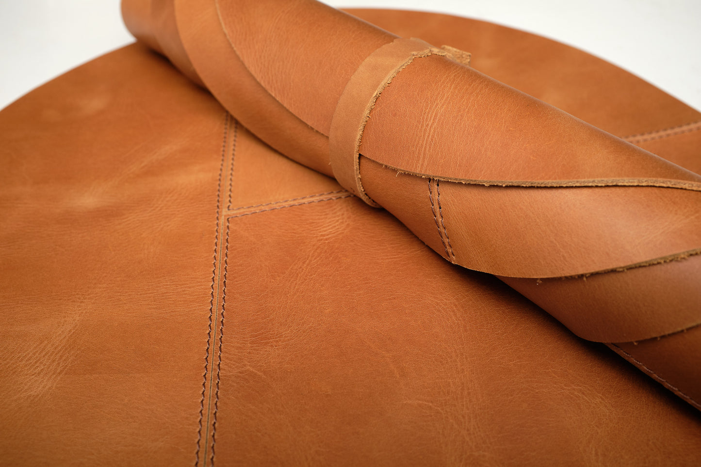 Easy to store. Leather Round Placemats Set Tan by Modoun Home Decor