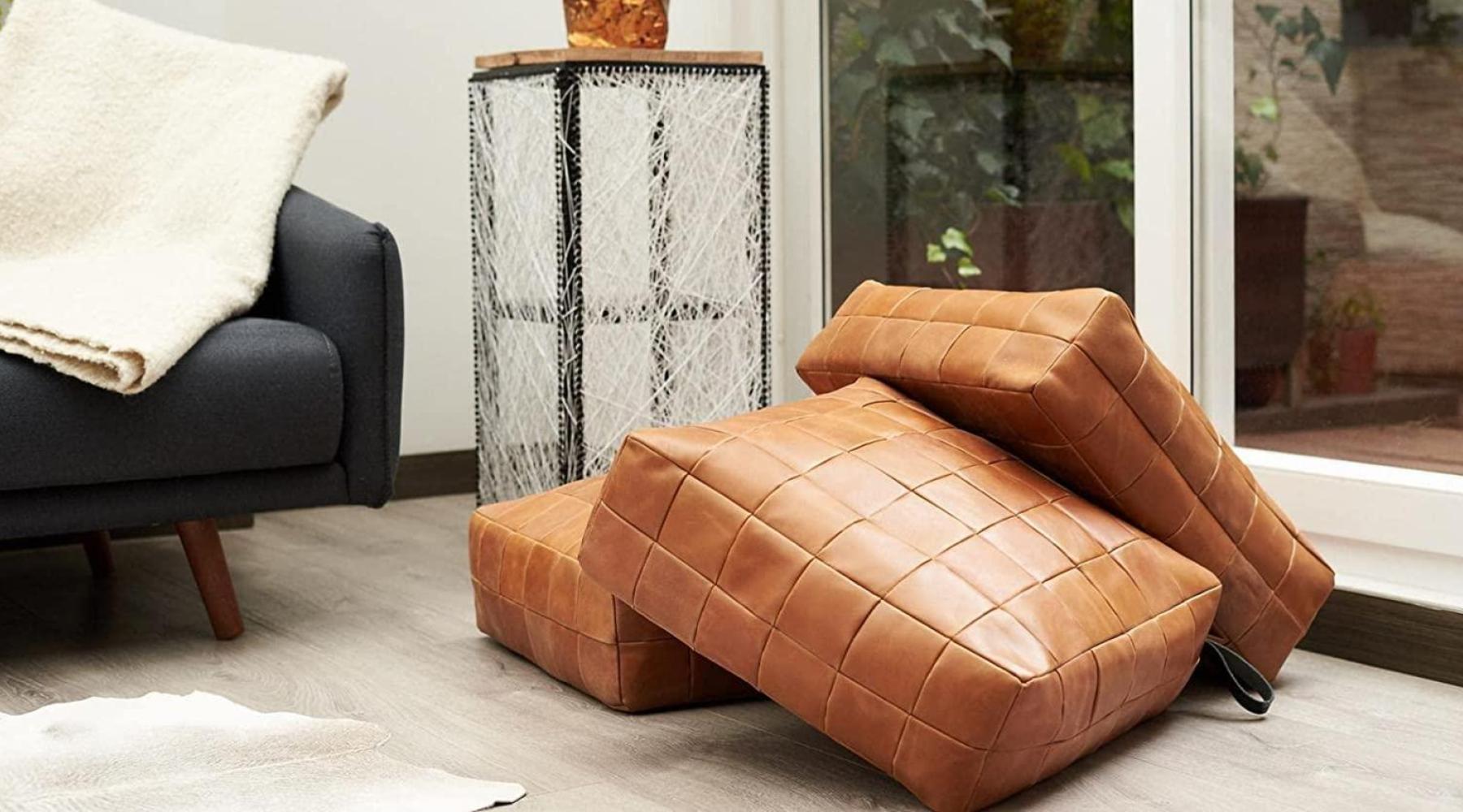 Leather Ottoman Cushion by Modoun Home Decor