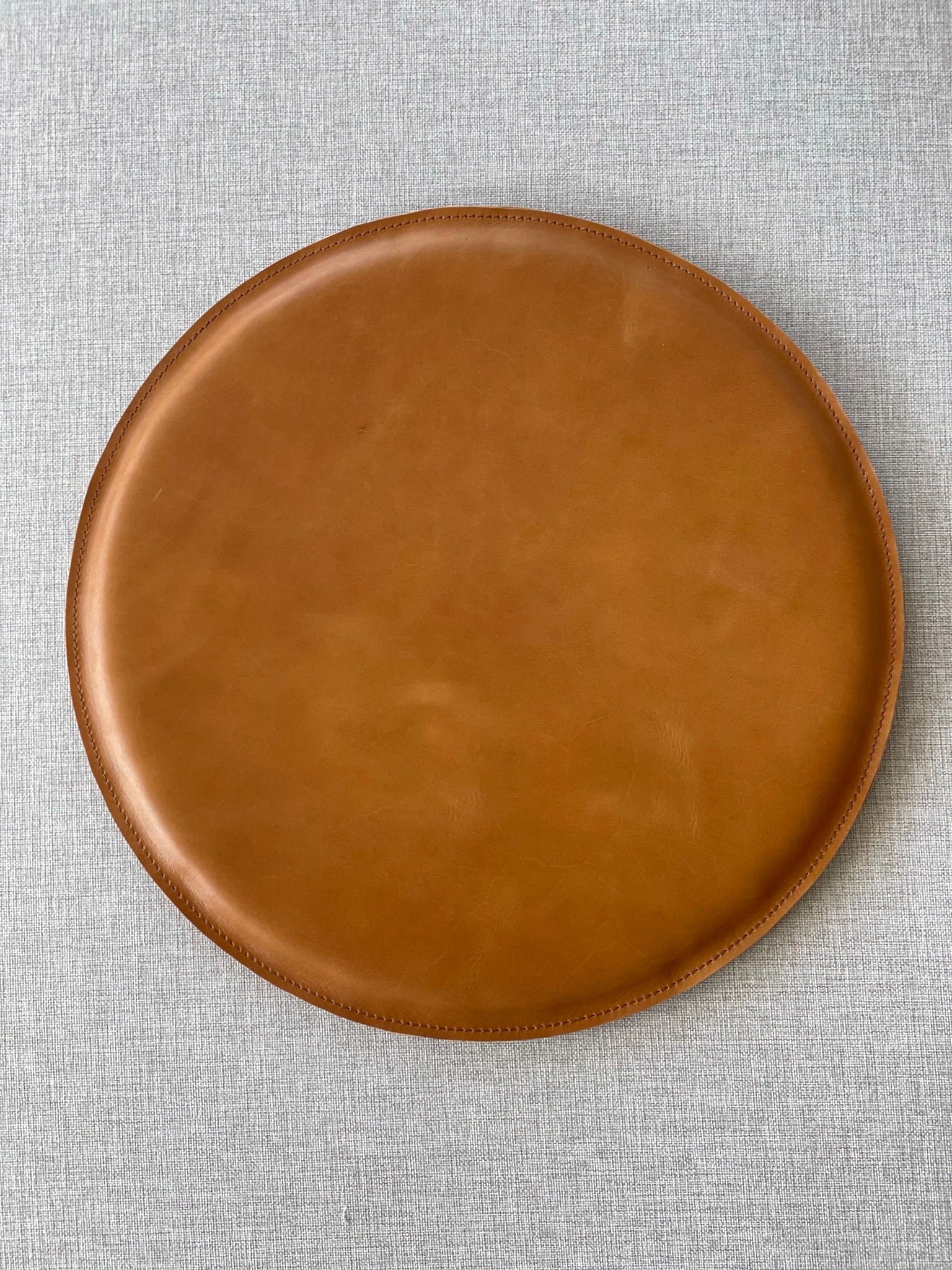 Cover. Leather Round Cushion Tan by Modoun Home Decor