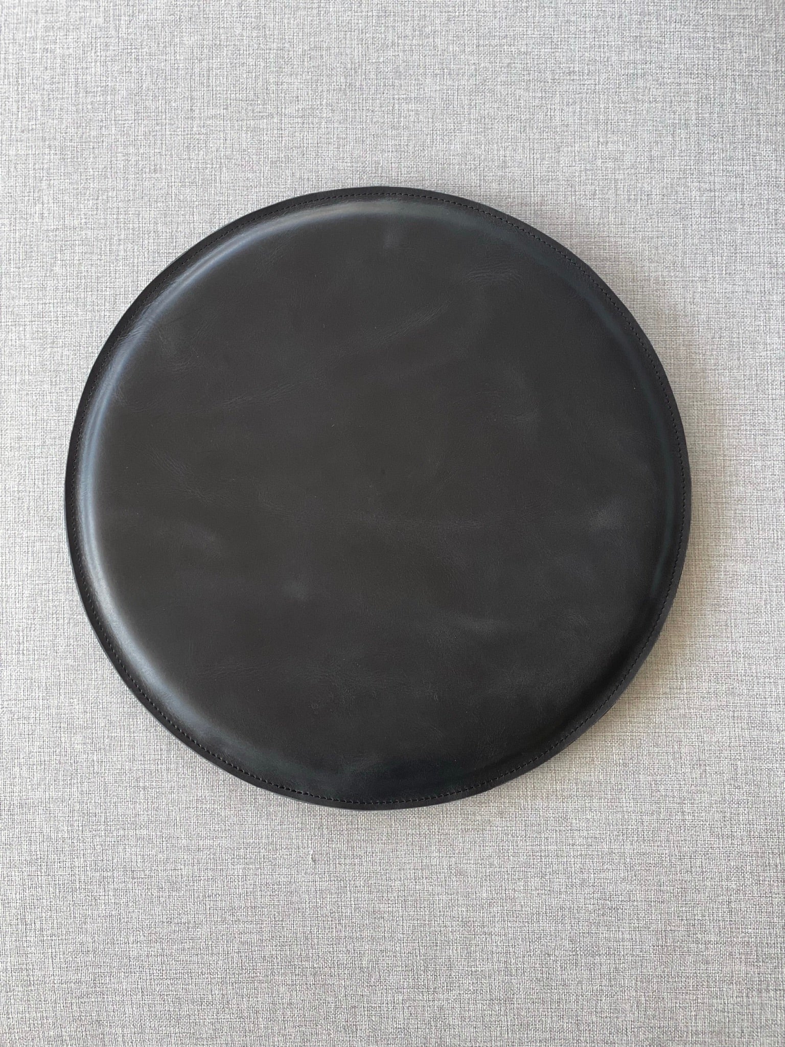 Cover. Leather Round Cushion Black by Modoun Home Decor