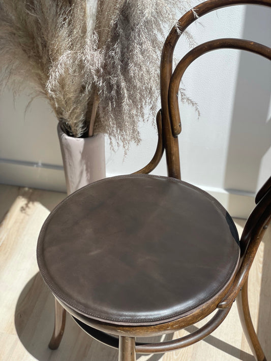 Style. Leather Round Cushion Brown by Modoun Home Decor