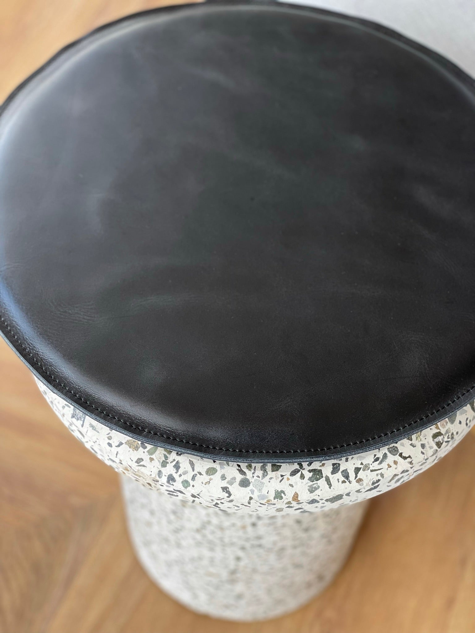 Chair. Leather Round Cushion Black by Modoun Home Decor