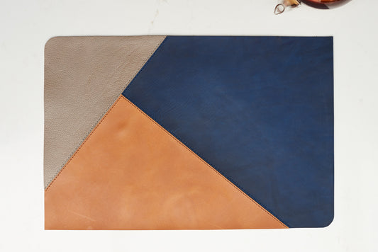 Upper view. Leather Placemats Set Coast by Modoun Home Decor