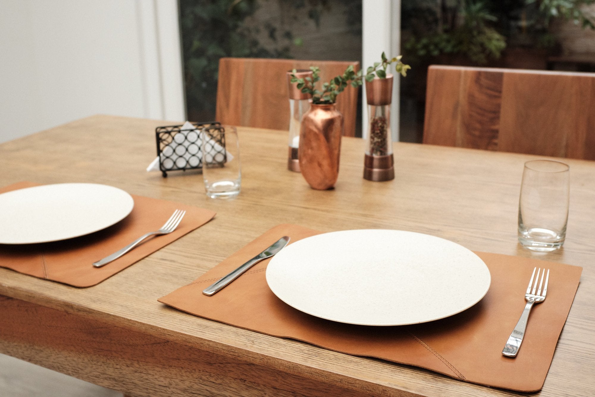 Style. Leather Placemats Set Tan by Modoun Home Decor